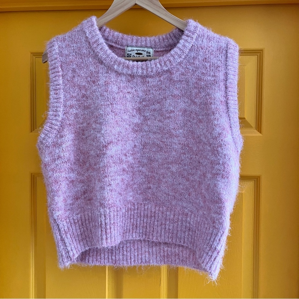 Vintage Cozy Pink Sleeveless Sweater